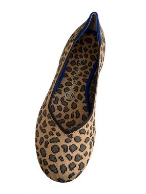 Rothy’s Leopard Print Women's Ballet Flat - Tan/Black NWT SZ 8